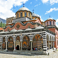 Чаша със снимка на Рилския манастир