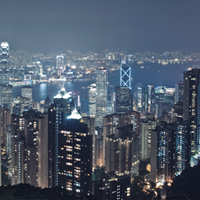 Чаша със снимка на нощен Хонконг