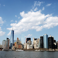 Чаша със снимка на небостъргачи в Ню Йорк